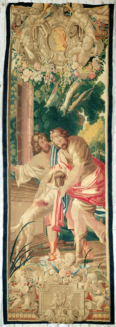 Odysseus begleitet von Telemachus wird von seinem Hund Argus erkannt von Simon Vouet